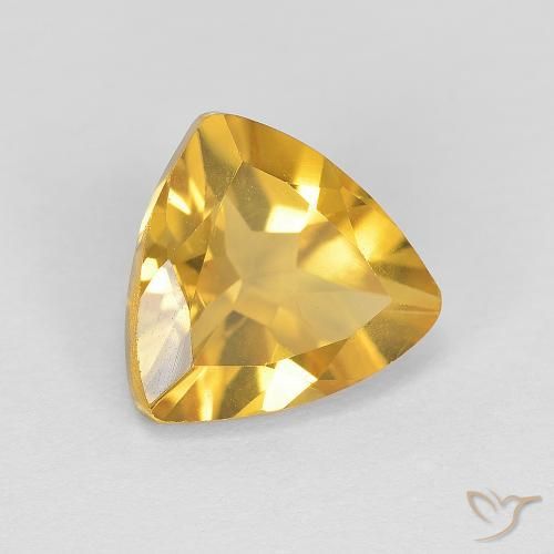 Citrino Dorado medio natural de 1.67 ct, Trillón, VVS