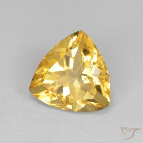 Citrino Dorado medio natural de 1.64 ct, Trillón, VVS
