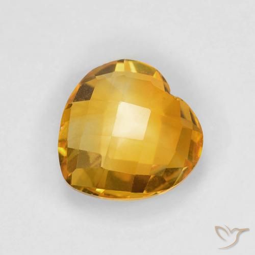 1.69ct Natural Naranja dorado intenso Citrino, Corazón, VVS