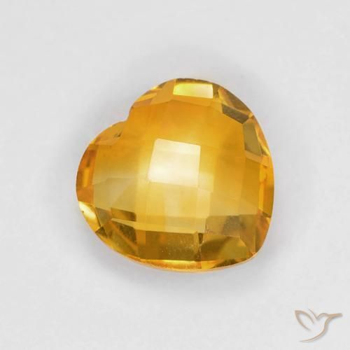 Citrino Naranja dorado intenso natural de 1.69 ct, Corazón, VVS