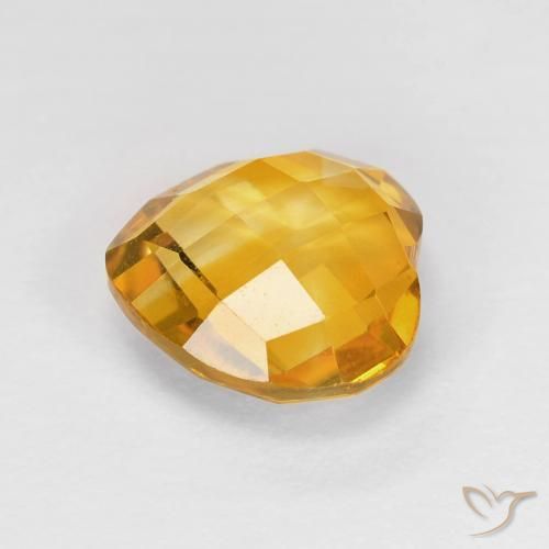 Citrino Naranja dorado intenso natural de 1.69 ct, Corazón, VVS