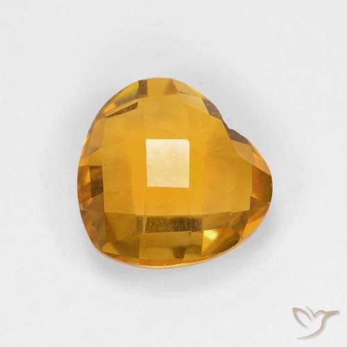 1.61ct Natural Dorado oscuro Citrino, Corazón, VVS