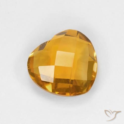 Citrino Dorado oscuro natural de 1.61 ct, Corazón, VVS