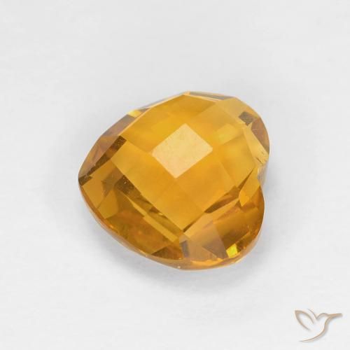 Citrino Dorado oscuro natural de 1.61 ct, Corazón, VVS