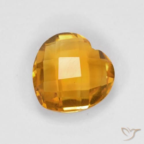 1.70ct Natural Dorado naranja intenso Citrino, Corazón, VVS