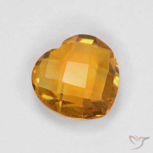 Citrino Dorado naranja intenso natural de 1.70 ct, Corazón, VVS