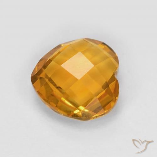 Citrino Dorado naranja intenso natural de 1.70 ct, Corazón, VVS