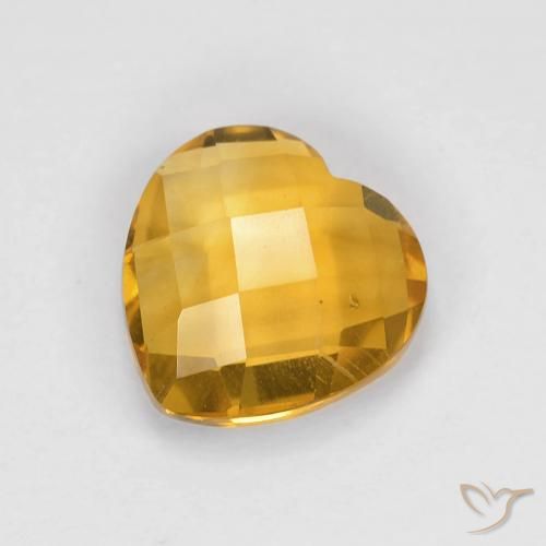1.66ct Natural Naranja dorado intenso Citrino, Corazón, VVS