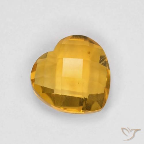 Citrino Naranja dorado intenso natural de 1.66 ct, Corazón, VVS