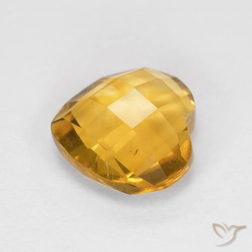 Citrino Naranja dorado intenso natural de 1.66 ct, Corazón, VVS