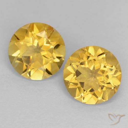 3.40ctw Natural Dorado medio Citrino, Redondo, VS