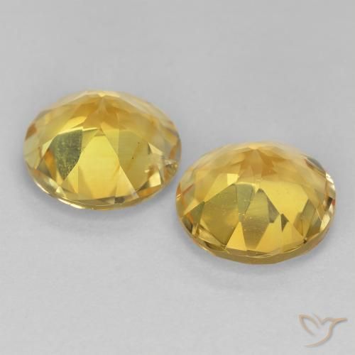 Gemas de Citrino Dorado medio natural de 3.40 ct, Redondo, VS