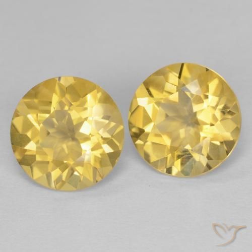 Gemas de Citrino Naranja dorado natural de 3.15 ct, Redondo, VS