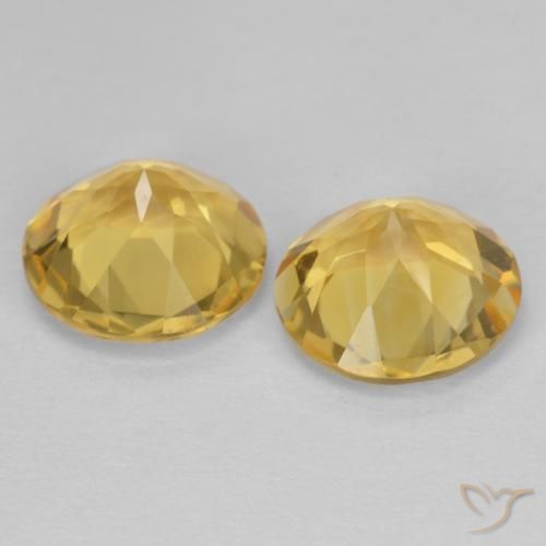 Gemas de Citrino Naranja dorado natural de 3.15 ct, Redondo, VS