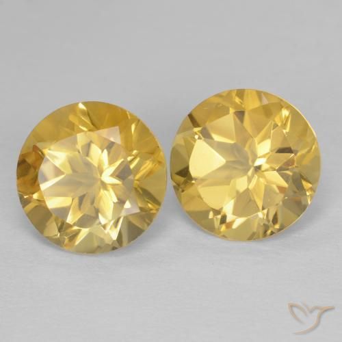 Gemas de Citrino Naranja dorado natural de 3.62 ct, Redondo, VVS