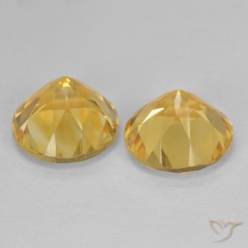 Gemas de Citrino Naranja dorado natural de 3.62 ct, Redondo, VVS