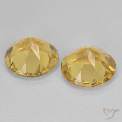 Gemas de Citrino Dorado claro natural de 3.34 ct, Redondo, VVS