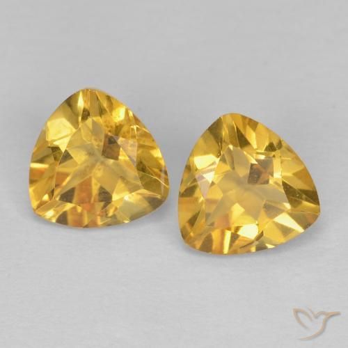Gemas de Citrino Dorado natural de 2.88 ct, Trillón, VVS