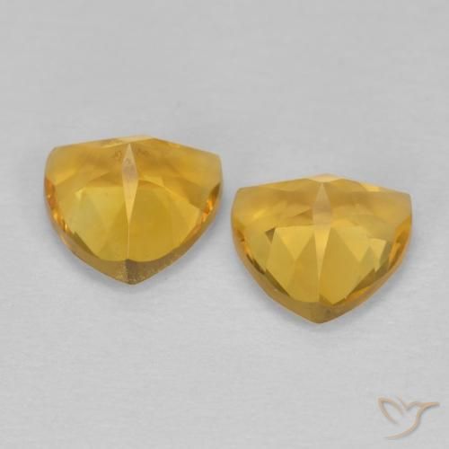 Gemas de Citrino Dorado natural de 2.88 ct, Trillón, VVS