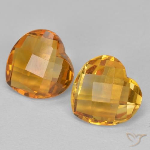 3.25ctw Natural Dorado naranja Citrino, Corazón, VVS