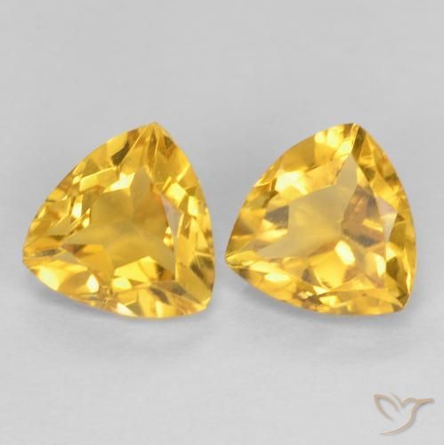 Gemas de Citrino Dorado claro natural de 1.50 ct, Trillón, VVS-VS