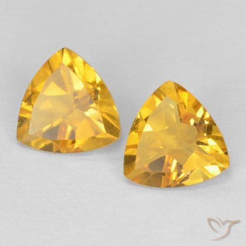 Gemas de Citrino Dorado medio natural de 1.25 ct, Trillón, VS