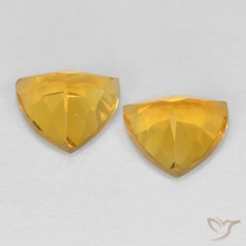 Gemas de Citrino Dorado medio natural de 1.25 ct, Trillón, VS