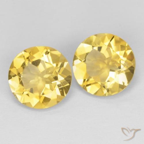 Gemas de Citrino Dorado natural de 3.07 ct, Redondo, VVS