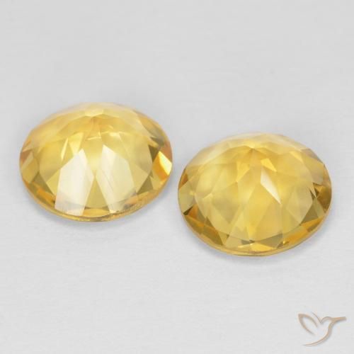 Gemas de Citrino Dorado natural de 3.07 ct, Redondo, VVS