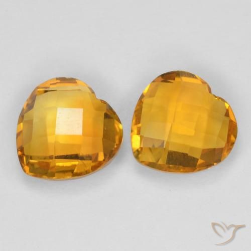 3.43ctw Natural Naranja medio Citrino, Corazón, VVS-VS