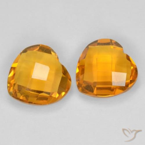 3.34ctw Natural Naranja medio Citrino, Corazón, VVS
