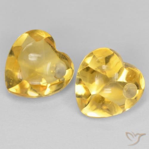 5.73ctw Natural Amarillo-dorado claro Citrino, Corazón, Transparente
