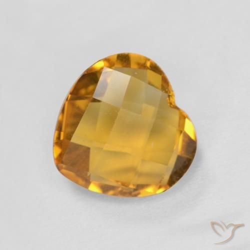 Citrino Dorado oscuro natural de 1.57 ct, Corazón, VVS-VS
