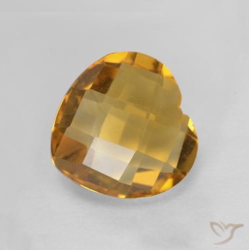 1.73ct Natural Dorado oscuro Citrino, Corazón, VVS