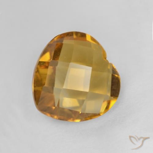 Citrino Dorado oscuro natural de 1.73 ct, Corazón, VVS