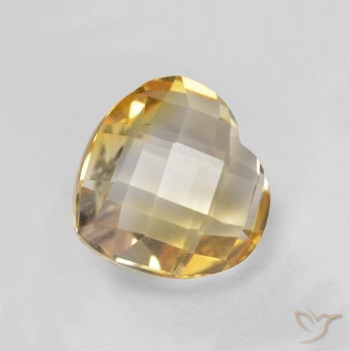 Citrino Dorado natural de 0.82 ct, Corazón, VVS