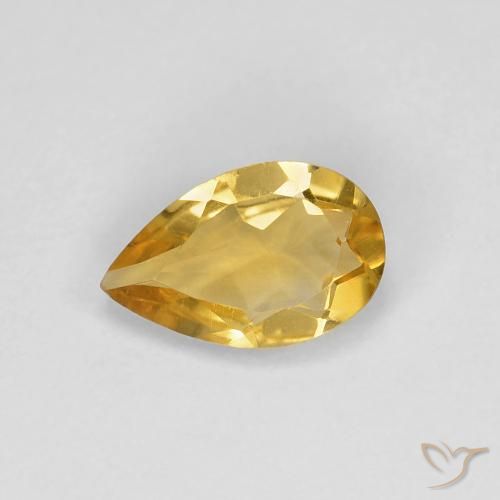 0.73ct Natural Dorado intenso Citrino, En forma de pera, VVS-VS