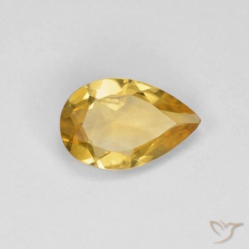 Citrino Dorado intenso natural de 0.73 ct, En forma de pera, VVS-VS