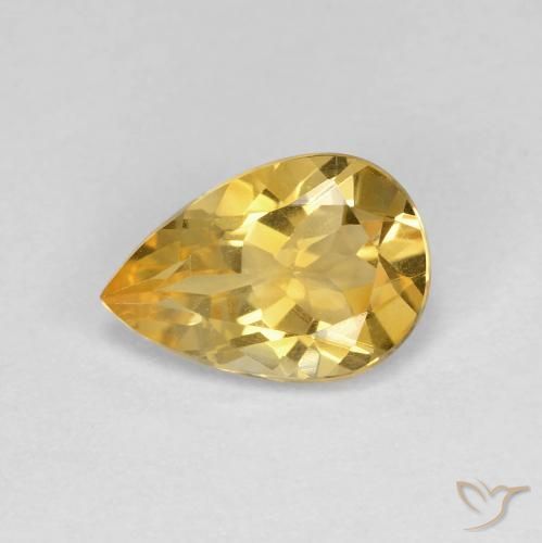 1.64ct Natural Dorado medio Citrino, En forma de pera, VVS