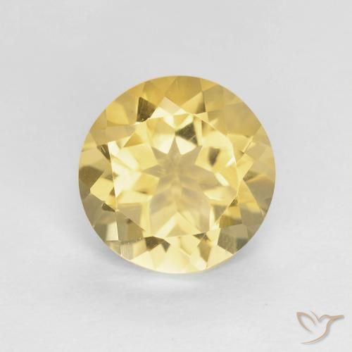 1.77ct Natural Amarillo medio Citrino, Redondo, VVS