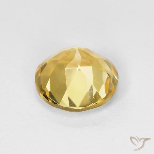 Citrino Amarillo medio natural de 1.77 ct, Redondo, VVS