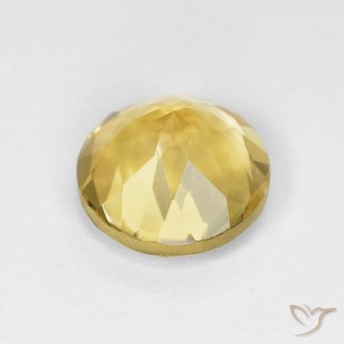 Citrino Amarillo miel natural de 1.91 ct, Redondo, VVS