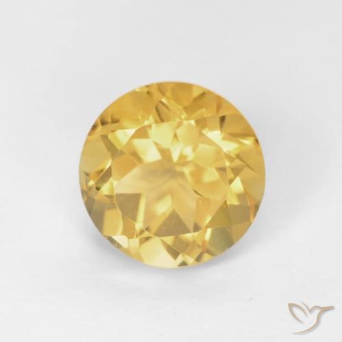 1.73ct Natural Naranja dorado Citrino, Redondo, VVS