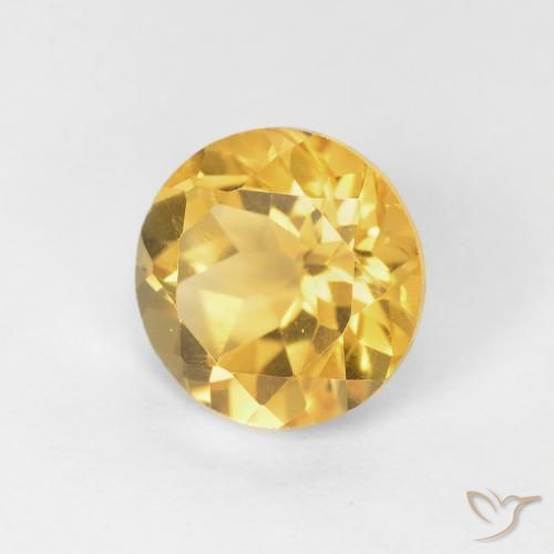 Citrino Naranja dorado natural de 1.73 ct, Redondo, VVS