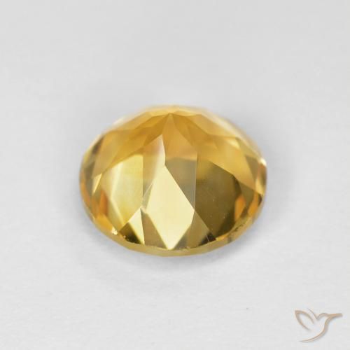 Citrino Naranja dorado natural de 1.73 ct, Redondo, VVS