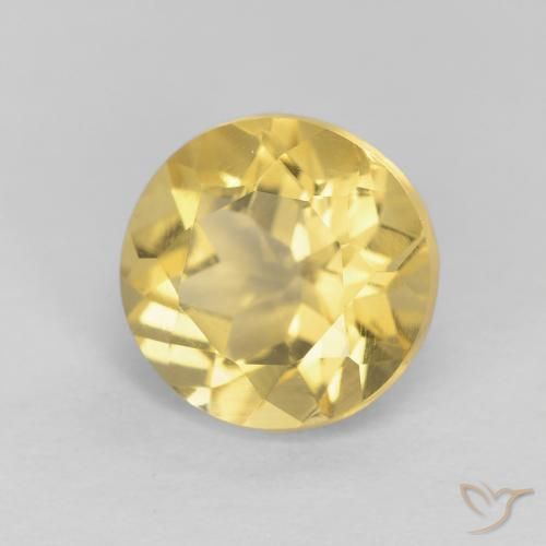 Citrino Dorado medio natural de 1.84 ct, Redondo, VVS