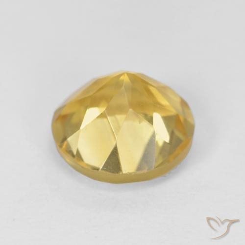 Citrino Dorado medio natural de 1.84 ct, Redondo, VVS