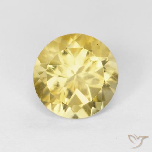 1.78ct Natural Dorado amarillento Citrino, Redondo, VVS