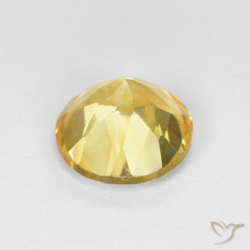 Citrino Dorado amarillento natural de 1.78 ct, Redondo, VVS