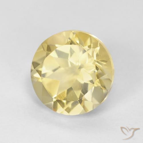 Citrino Amarillo terroso natural de 1.83 ct, Redondo, VVS